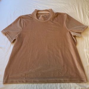 Pink Velvet Mock Neck Top